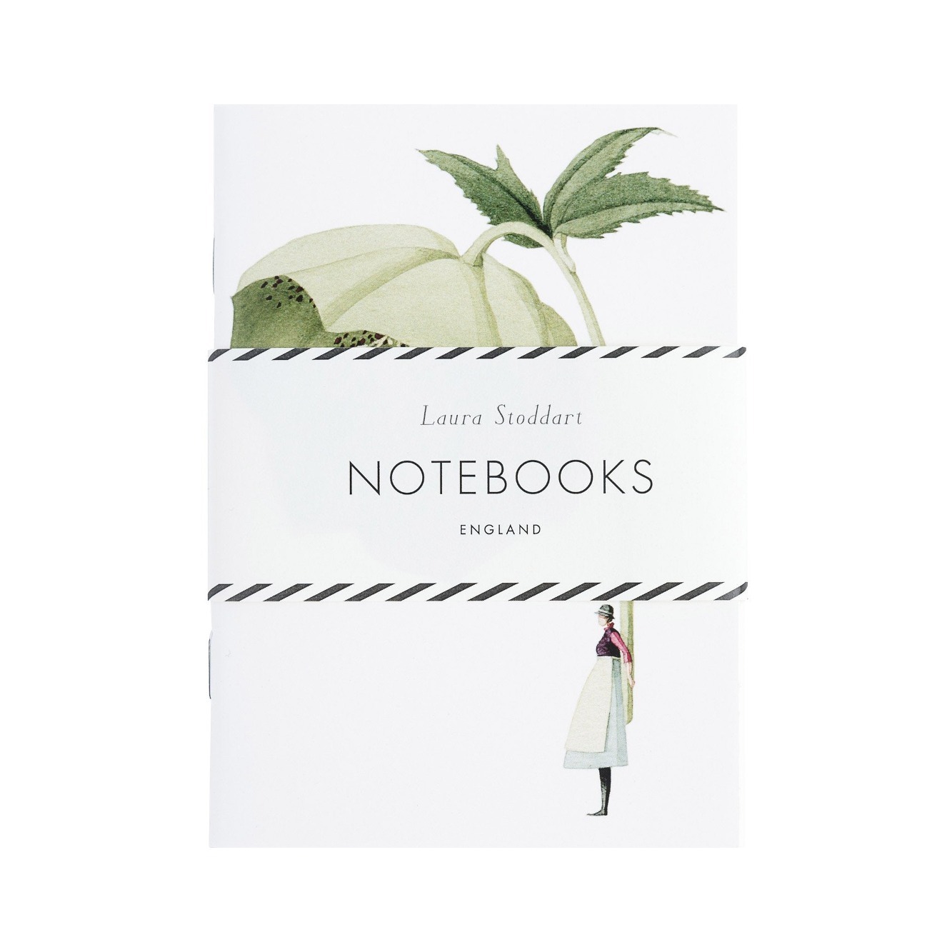로라 스토다트 노트 A6 Notebooks (Pack of 2) - Green Flower