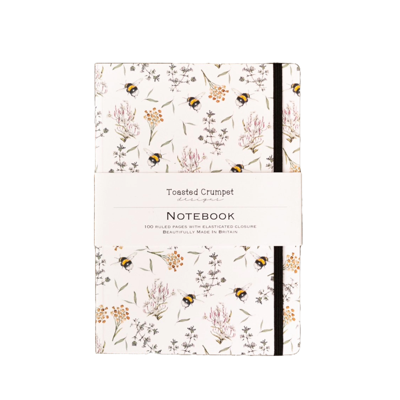A5 Lined Notebook - Bees &amp; Honeysuckle