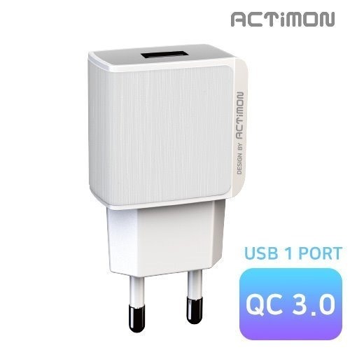 [엑티몬]PD18W QC3.0 고속 가정용충전기 USB 1구 (케이블미포함)