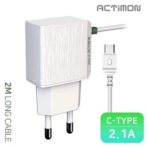 [엑티몬]C타입 가정용충전기 일체형 2.1A (2M)