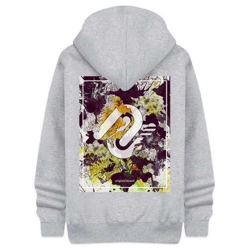 Yellow Flower Brushed Hoodie Over Fit Big Size Men Women