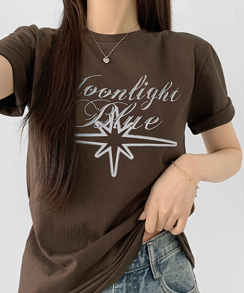 [예쁜프린팅/강추]문라이트 빈티지 디자인 반팔 기본 핏 티셔츠