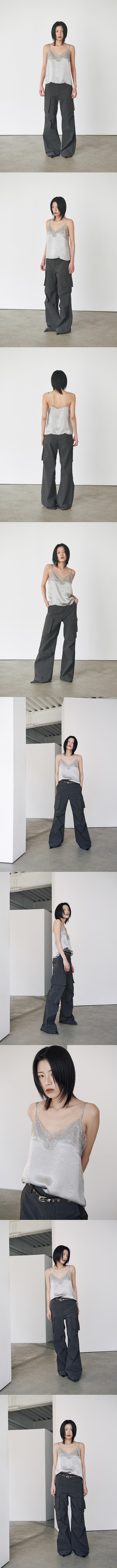 CARGO FLARE TROUSERS - CHARCOAL