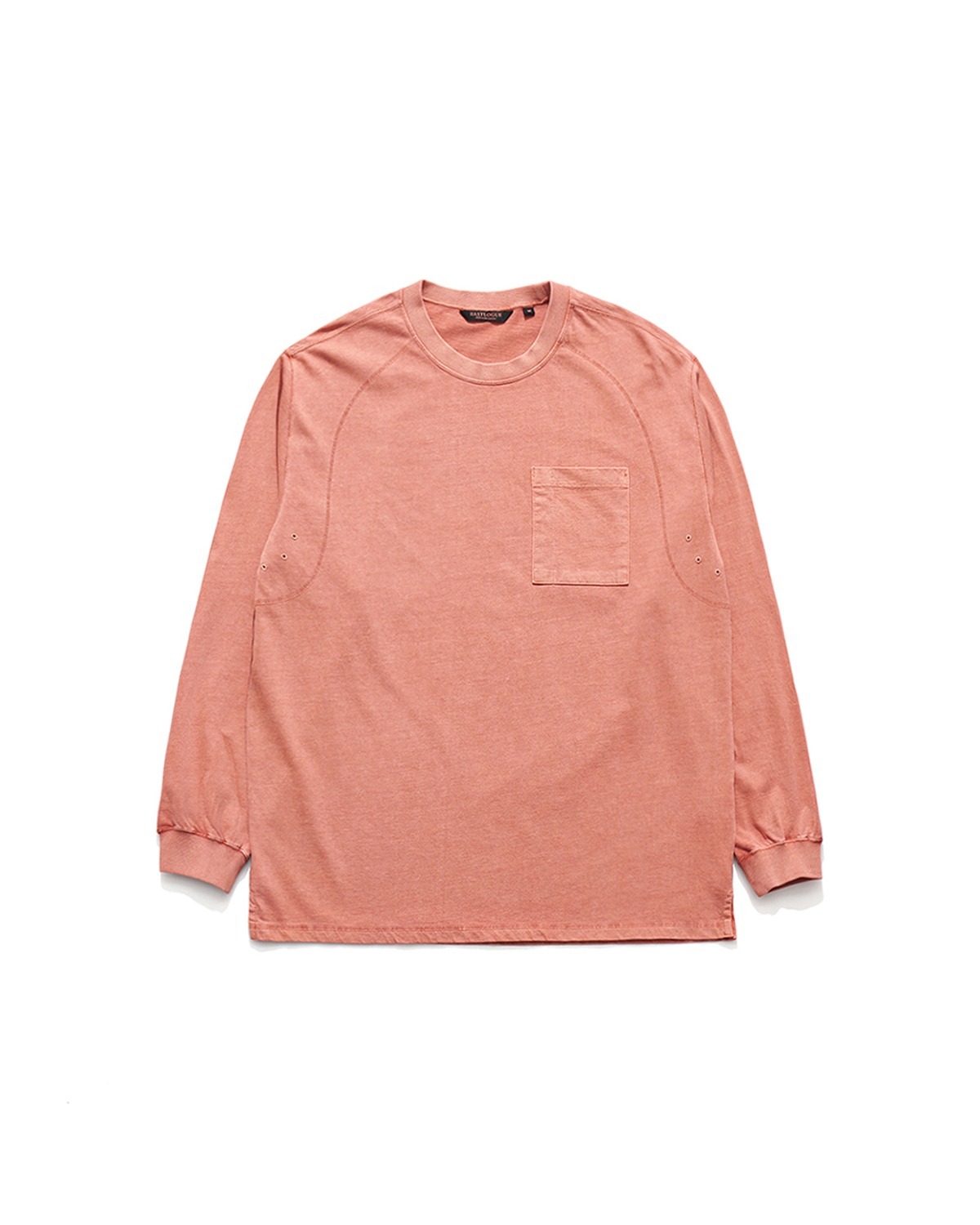 DYED COVER STITCH T-SHIRT / SALMON