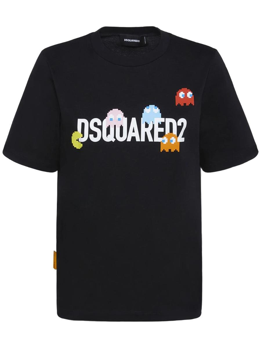 디스퀘어드 2 PacMan 로고 코튼 저지 티셔츠 78I-5L9006