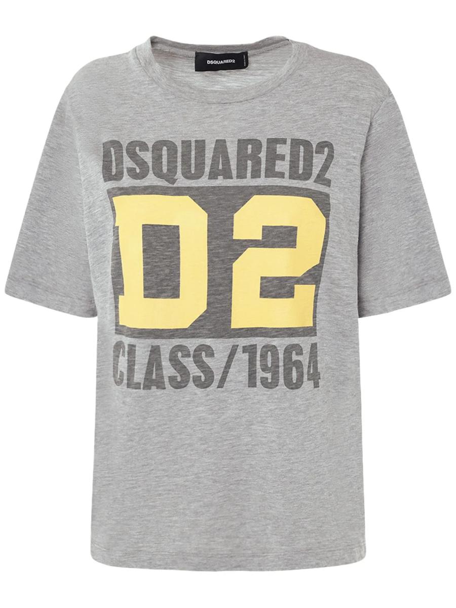 디스퀘어드 2 프린트 로고 릴렉스핏 저지 티셔츠 78I-07Y032