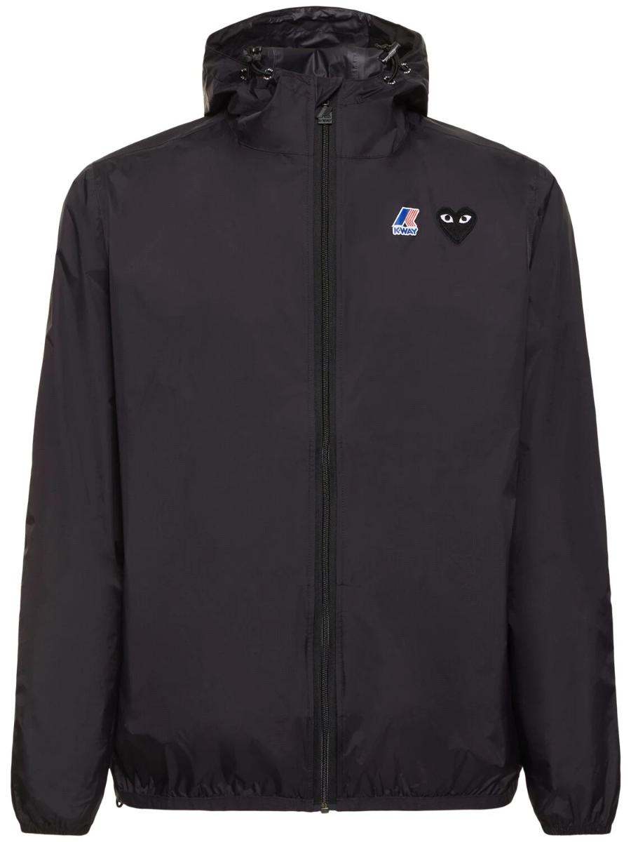 꼼데가르송 KWay black heart zip jacket 79I-XLF011