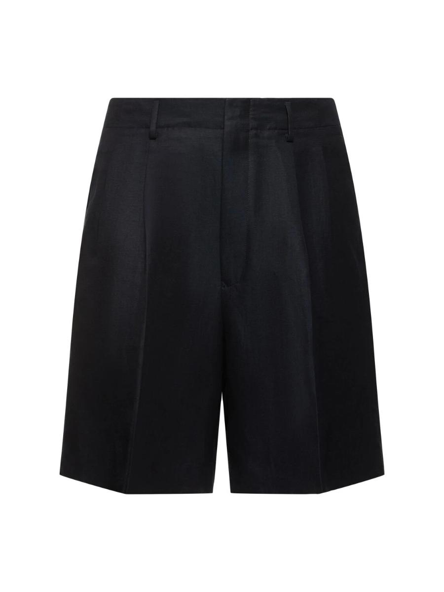 로로피아나 Joetsu pleated linen &amp; silk shorts 79I-M8B035