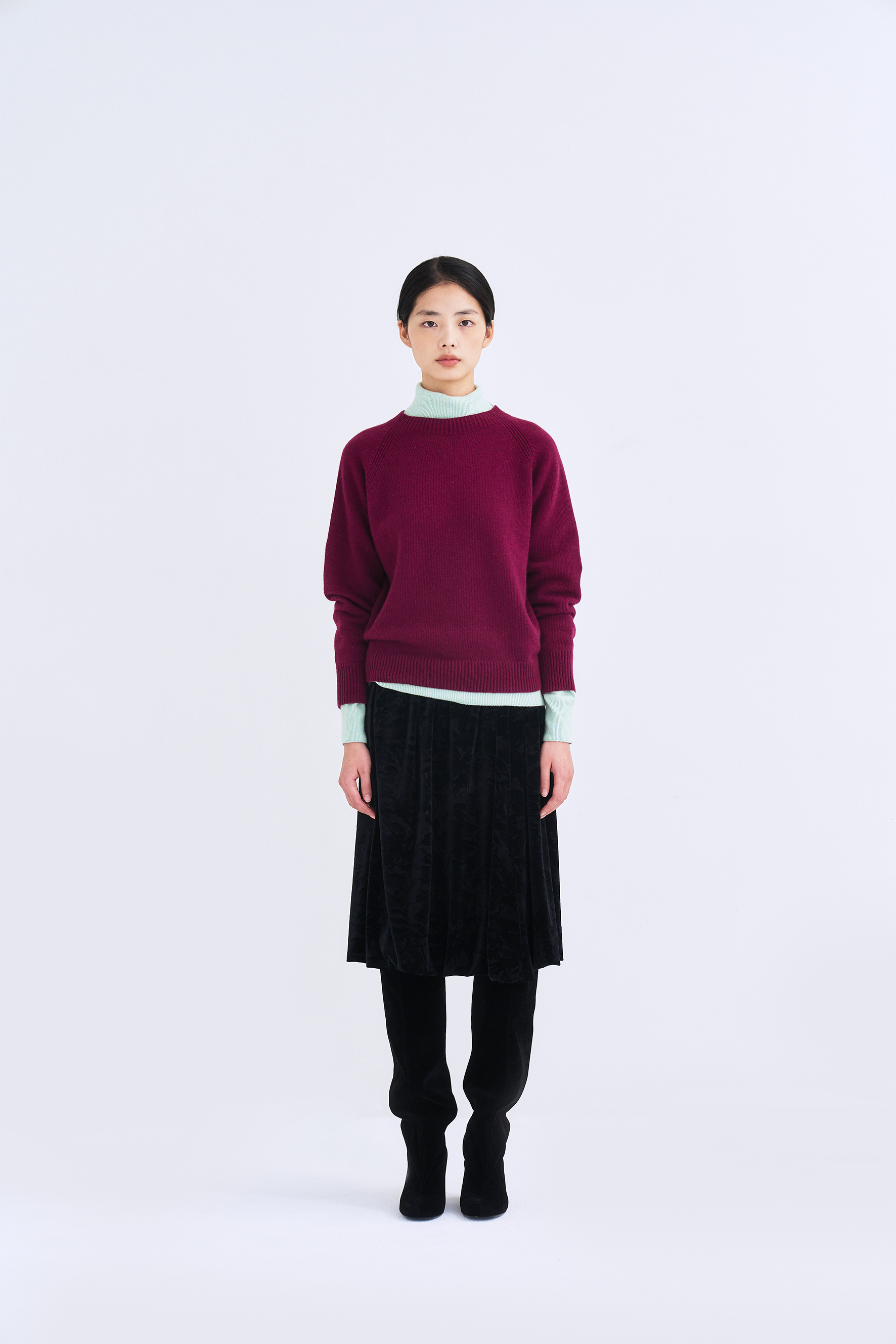 FINE MERINO ROUND KNIT (PURPLE)