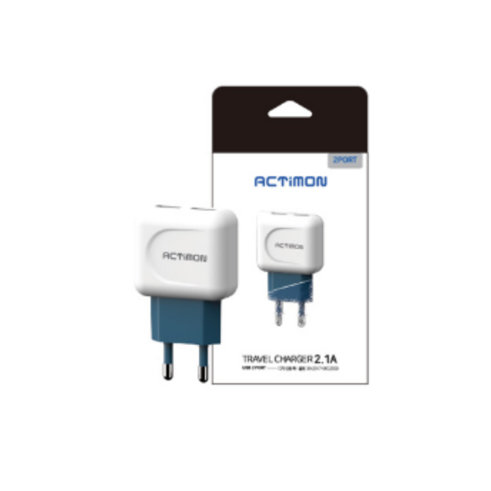 엑티몬 가정용 초고속 충전기 2포트 2.1A (USB)(케이블 미포함)