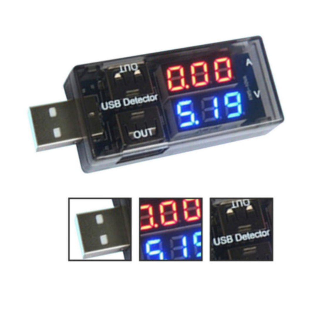 RMTT 2포트 USB 휴대용 전압 전류 측정 디지털 테스트기 간편한 휴대 사이즈