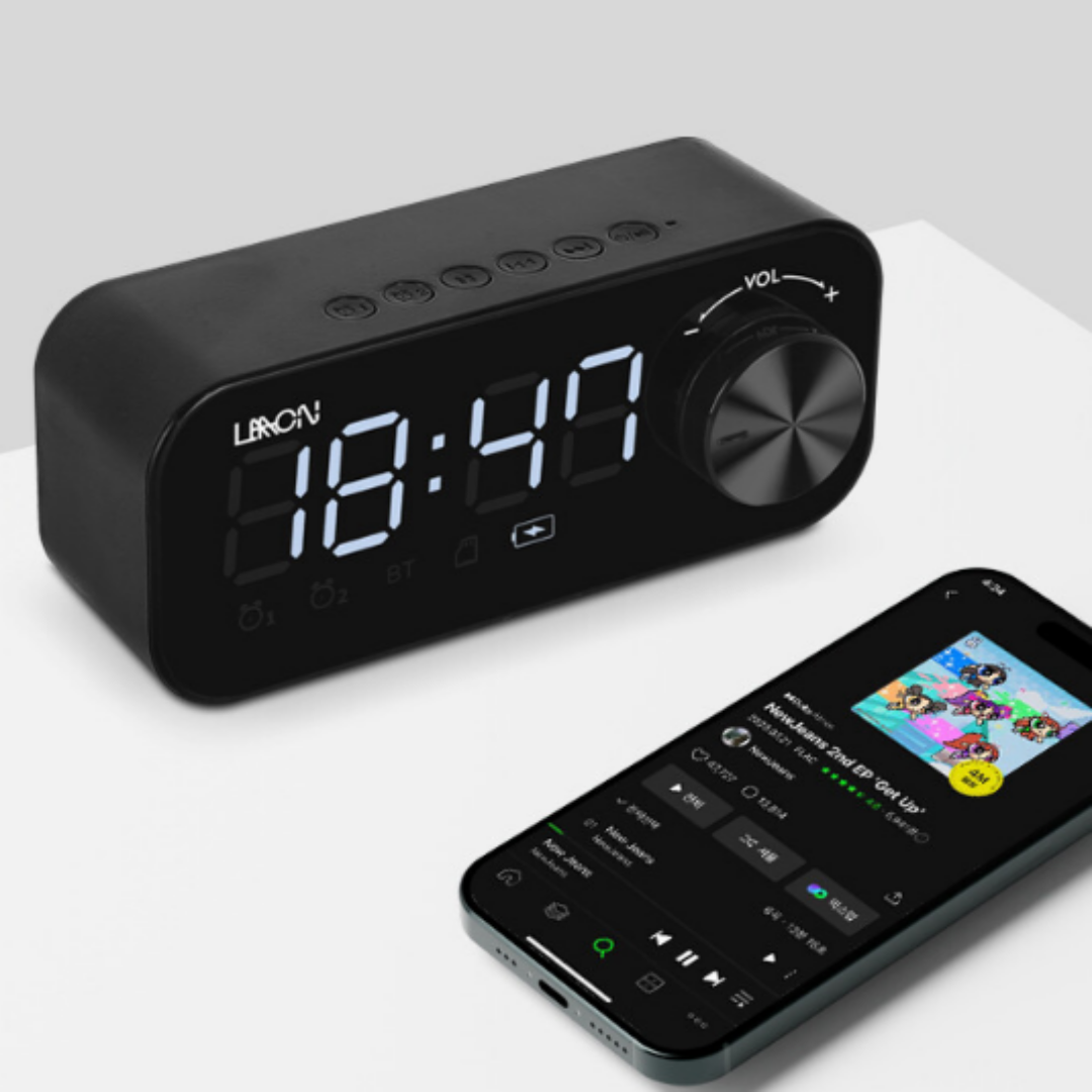 라온 블루투스 5.0 멀티스피커 FM 라디오 디지털 시계모드 가능