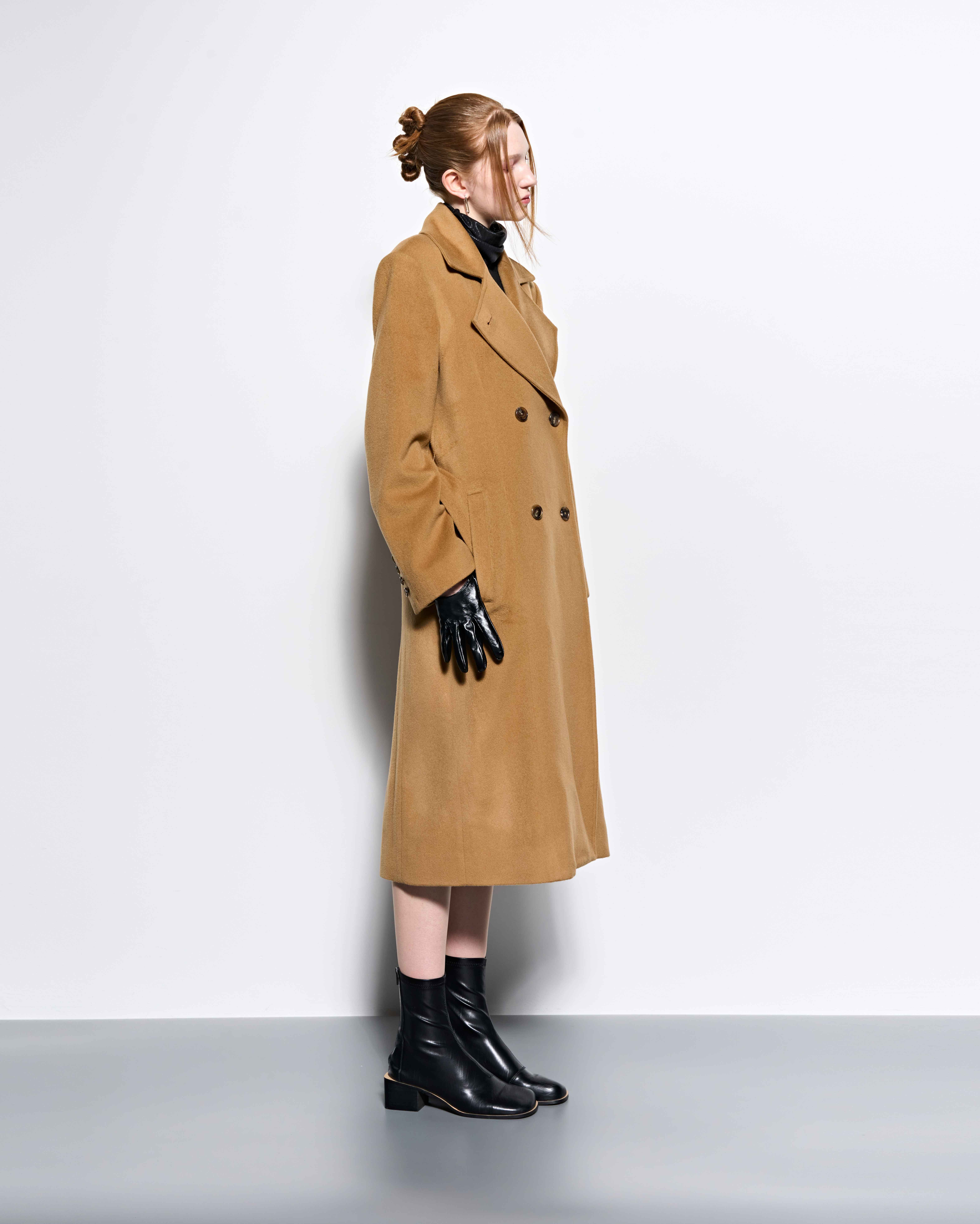 [11/3(Fri) Delivery]  Wide Collar Oversized Double Wool Coat_Camel