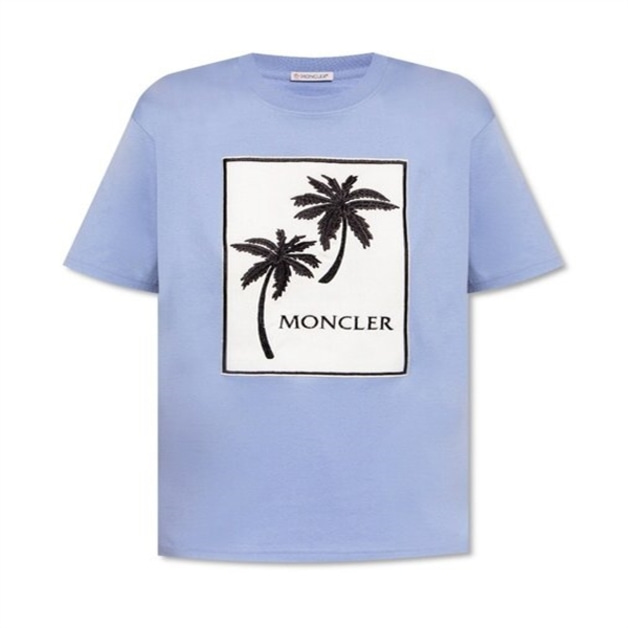 Moncler 여성 팜 트리 그래픽 프린트 크루넥 티셔츠