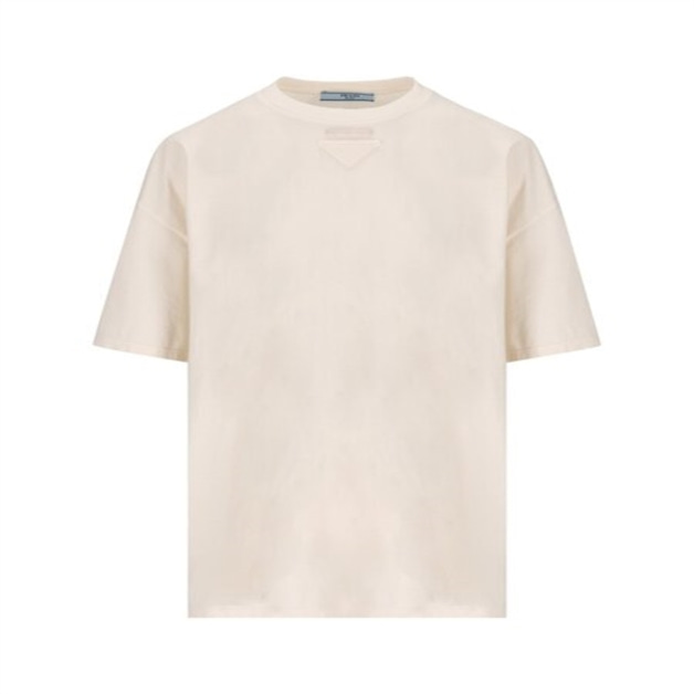 Prada 여성 트라이앵글 패치 크루넥 티셔츠