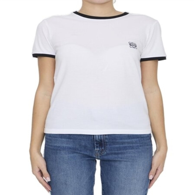 Loewe 여성 시그니처 자수 아나그램 크루넥 티셔츠