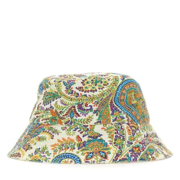 Etro 여성 로고 태그 페이즐리 프린트 버킷 모자