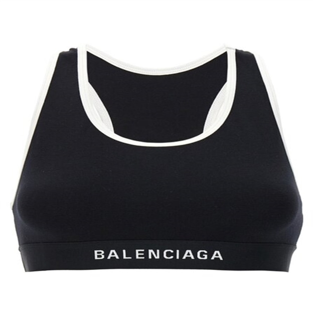 Balenciaga 여성 로고 웨이스트밴드 스포티 탑