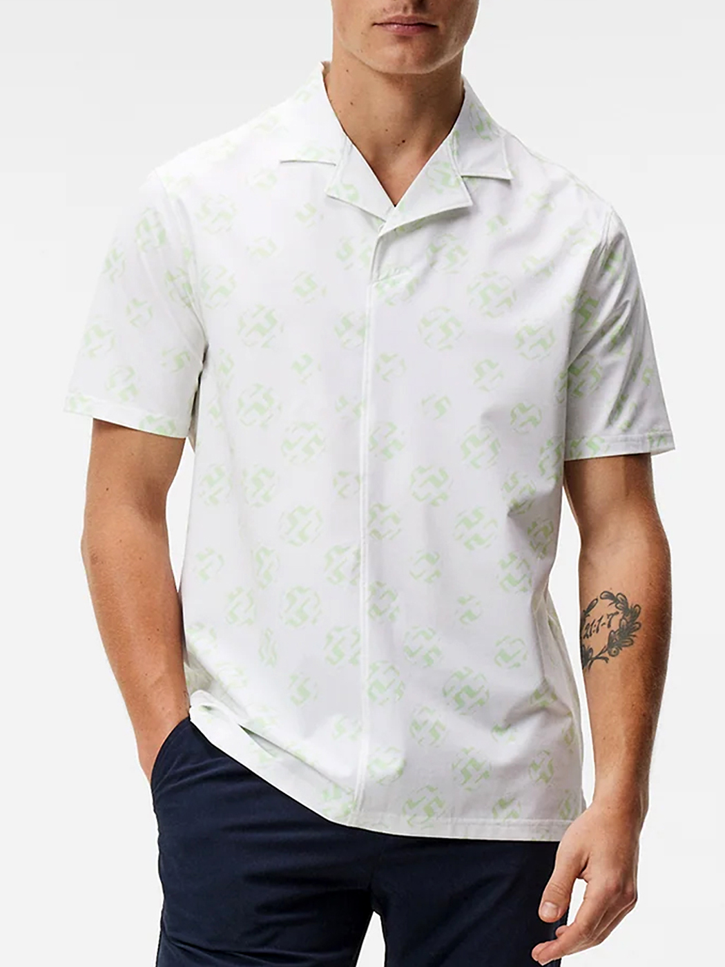 Jaylindberg SS23 Men&#039;s Golf Resort Shirt Print (White Spear Dot)