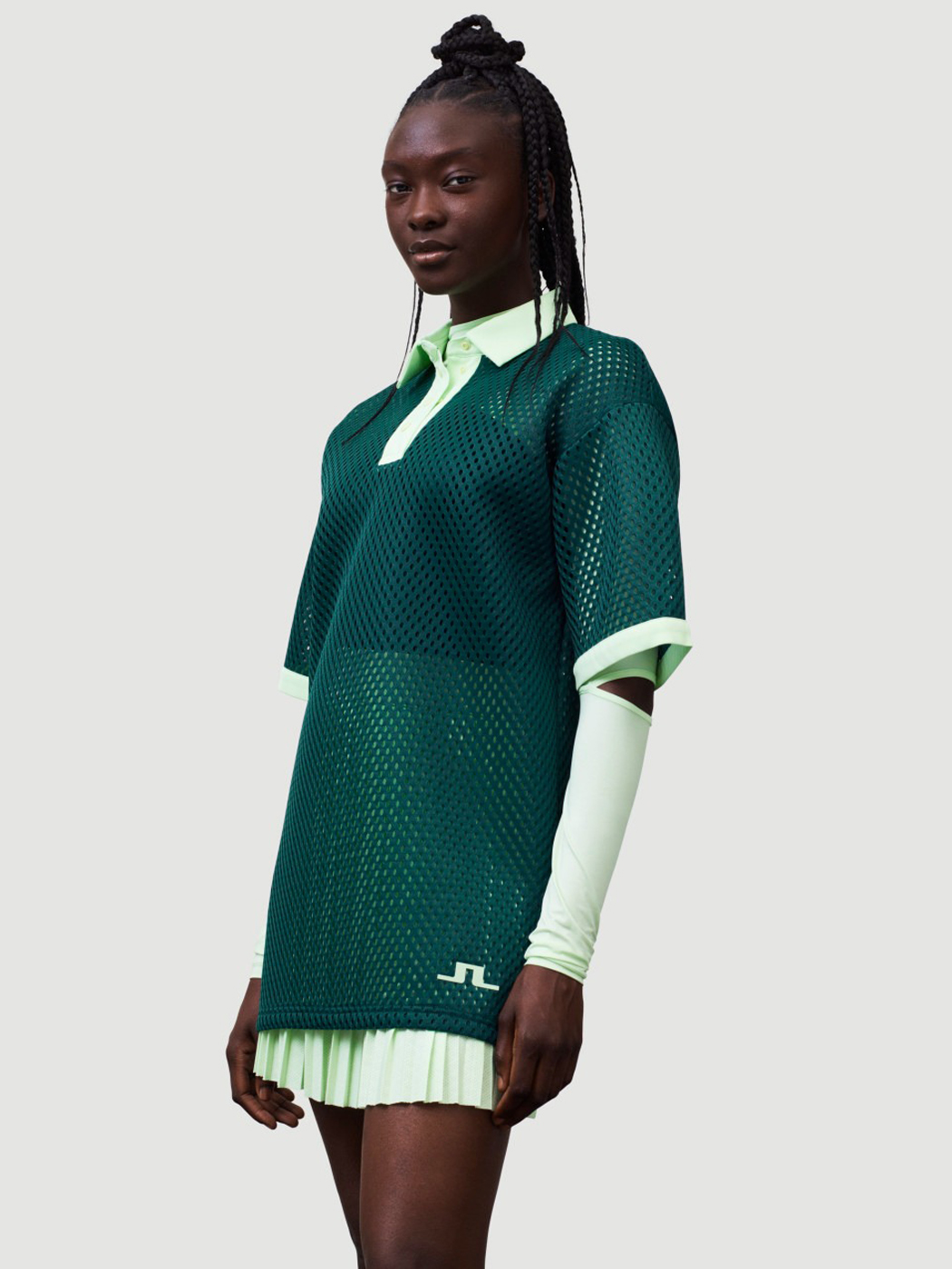 Jaylindberg Women&#039;s Golf Tennis Short Sleeve Tina Top (White, Rainforest)