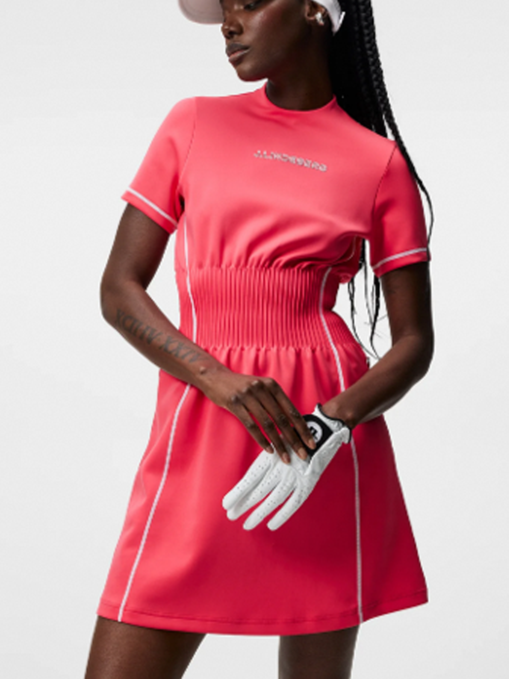 Jaylindberg Women&#039;s Golf Short Sleeve Crystal Dress Azalea