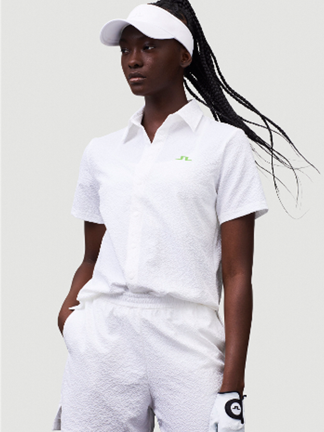 Jaylindberg SS23 Women&#039;s Golf Short-Sleeved Elin Shirt (White)