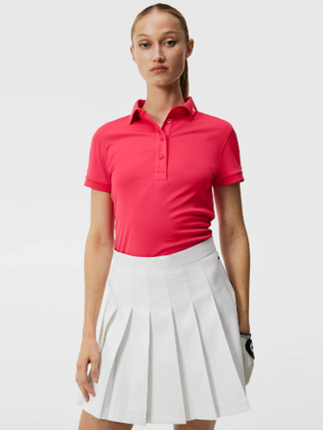 Jaylindberg Women&#039;s Golf Short Sleeve Tour Tech Polo (Azalea, Peary Red)