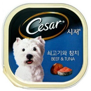 TPO아이펫 시저캔 쇠고기와 참치 24개 1박스 강아지캔 통조림 사료 먹이