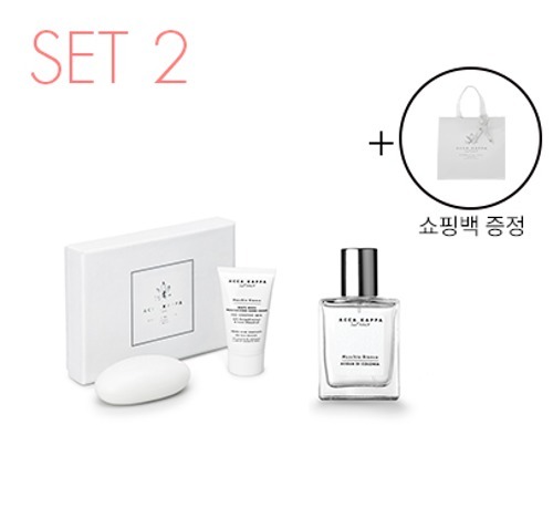 Gift Set 2 아카카파  향수 화이트 모스 오드 코롱 (White Moss) 30ml + 핸드크림 비누세트+쇼핑백 증정