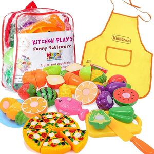 Kitchen Toys Fun Cutting Food Fruits Vegetables Toys Pretend Food Playset for P4682265