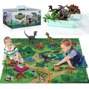TEMI Dinosaur Toys for Kids 3-5 with Play Mat Trees Realistic Jurassic Dinosa P8781066