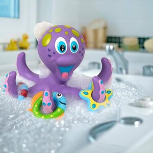 Nuby Floating Purple Octopus with 3 Hoopla Rings Interactive Bath Toy  P5711998
