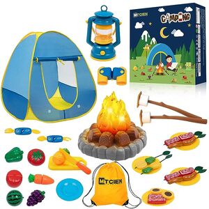 MITCIEN Kids Camping Play Tent with Toy Campfire Marshmallow Fruits Toys Play P5782644