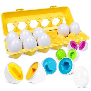 Matching Eggs Easter Egg Toy for Toddlers - Color Shape Recognition Sorter Pu P3769770