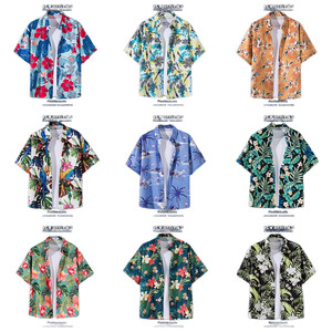 남자 여름 하와이안 셔츠 반팔 야자수 꽃무늬 남방 하와이셔츠