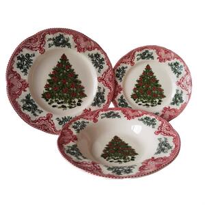 존슨브라더스 크리스마스 플레이팅 접시 3종 세트 성탄절 빈티지 영국 트리 그릇