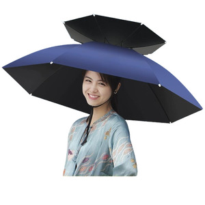 더블 레이어 방풍 방수 낚시 우산 모자 머리 우산 햇빛차단 양산 80cm