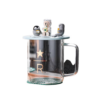 스타벅스 리저브 커피 머그컵 뚜껑 투명 내열 유리컵 선물