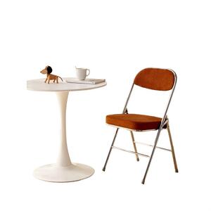 북유럽 빈티지 코듀로이 카페 인테리어 포인트 철제 디자인 의자 골덴 접이식 의자
