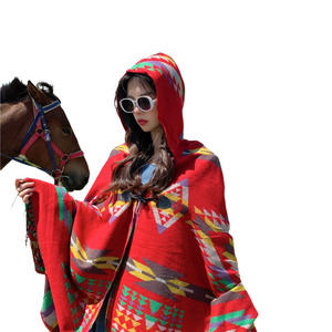 몽골 판초 여름 어깨 숄 망토 여행 패션