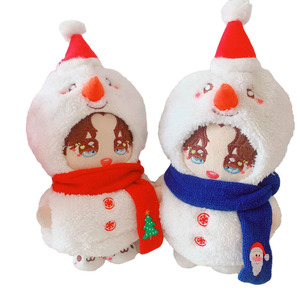 20cm 눈사람 겨울 크리스마스 아이돌인형옷 의상 무속형 솜깅이 솜뭉치 봉제 차밍돌