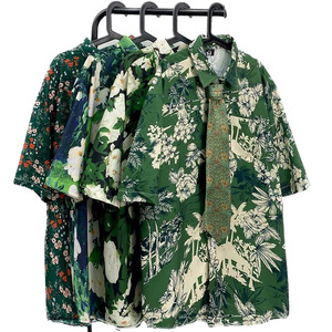 페이즐리 오버핏 하와이안 패턴 남성 셔츠