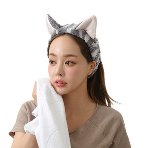 헤어밴드 세안 밴드 세안 용 여자 세안 심플 와이드 마스크 히잡 미끄럼 방지 고양이 귀