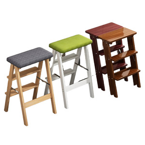 접이식 원목 스텝스툴 3단 다용도 간이사다리 의자 주방 홈바테이블 키높이 발판
