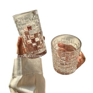 라탄무늬 유리컵 주스 에이드 물컵 홈카페유리컵