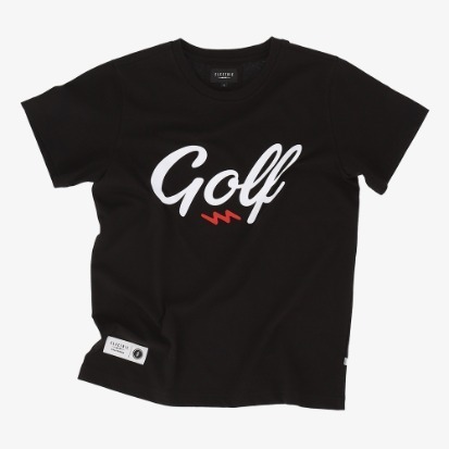 일렉트릭 골프로고 클럽 라운드 티셔츠(블랙)