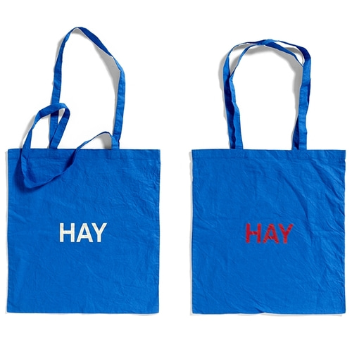 HAY Blue Tote Bag (Red / White LOGO)
