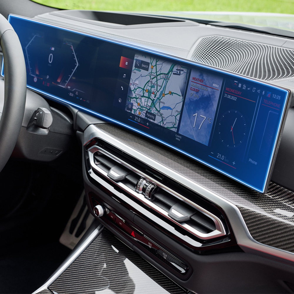 BMW 3시리즈 일체형 풀커버 무반사 AR 네비게이션 액정보호필름