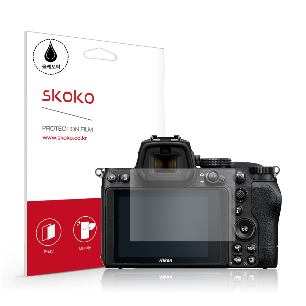 스코코 니콘 Z5 유광 카메라 항균 올레포빅 액정보호필름 2매
