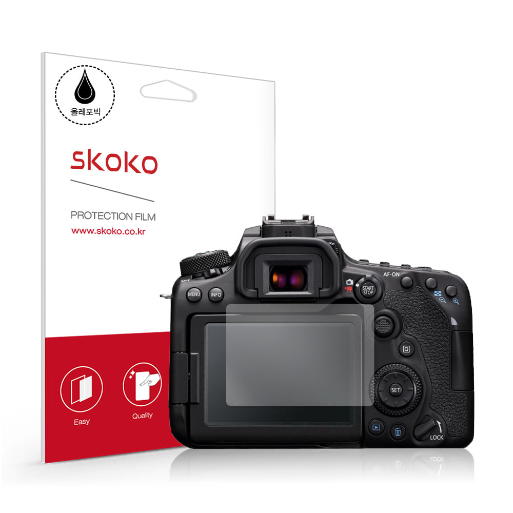 스코코 캐논 EOS 90D 올레포빅 카메라 액정보호필름 2매